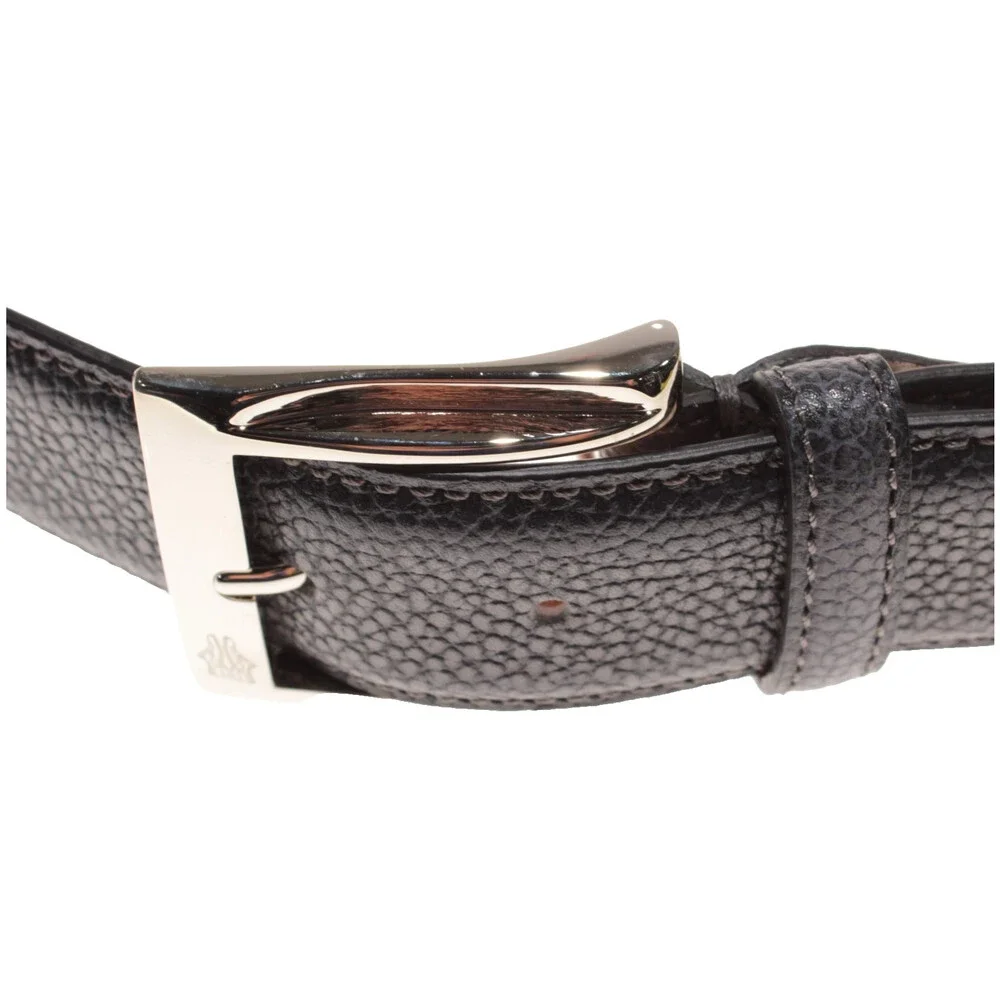 Di Bianco NWT Cut to Size Dress Belt In Solid Gray Pebbled Leather One Size